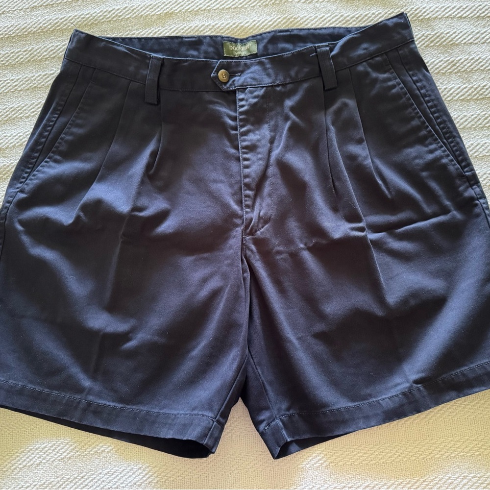 Dockers Navy Blue Shorts with Pleat Front